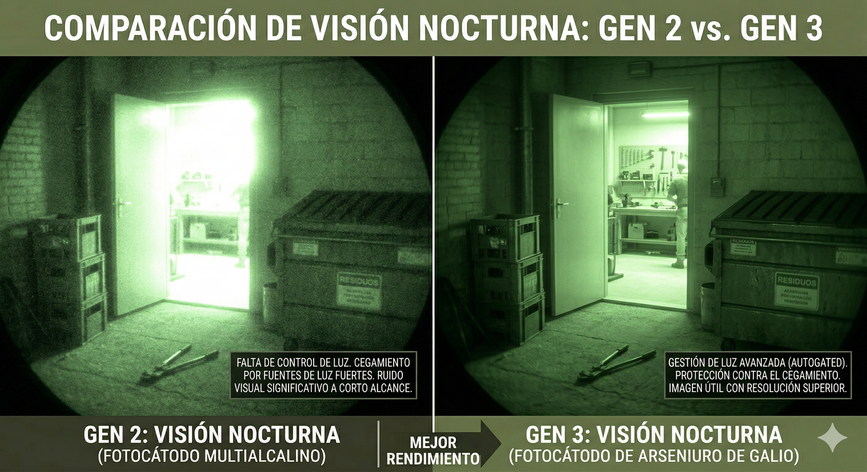 Visión Nocturna Gen 2+ vs Gen 3: Comparativa Real