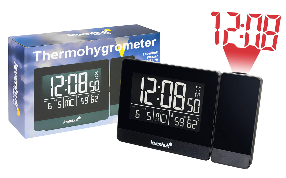 Termómetro Levenhuk Wezzer BASE L70 con proyector y reloj