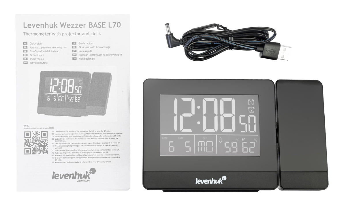 Termómetro Levenhuk Wezzer BASE L70 con proyector y reloj
