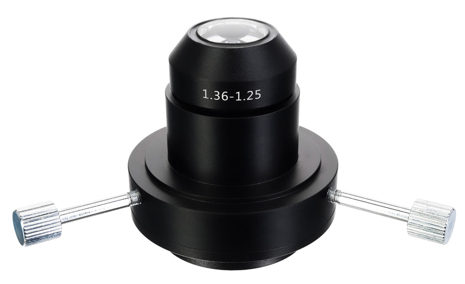 Condensador de campo oscuro Levenhuk MED (aceite, NA 1,36–1,25) para microscopios MED 30/35/40/45