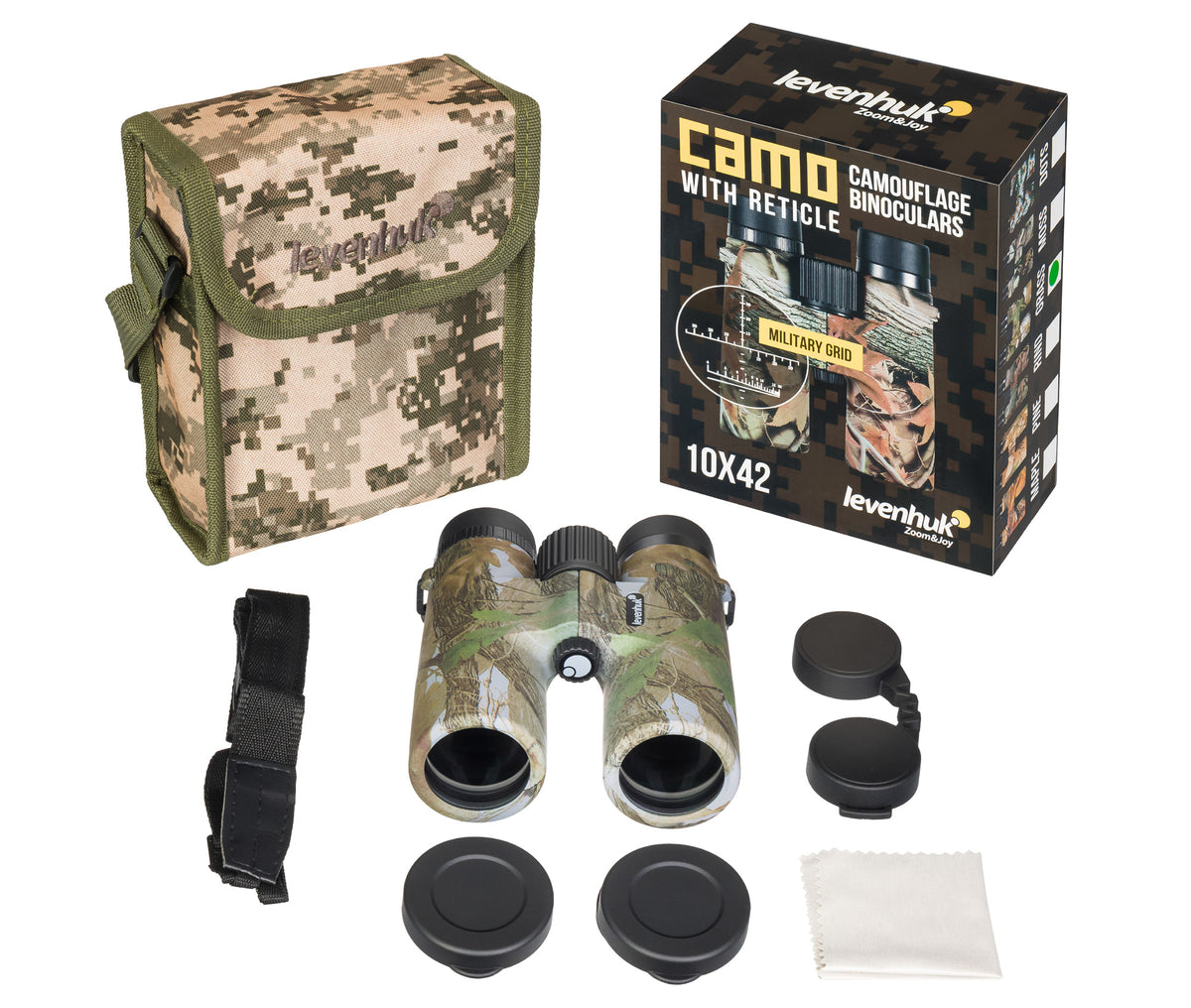 Prismáticos Levenhuk Camo 10x42 con retícula