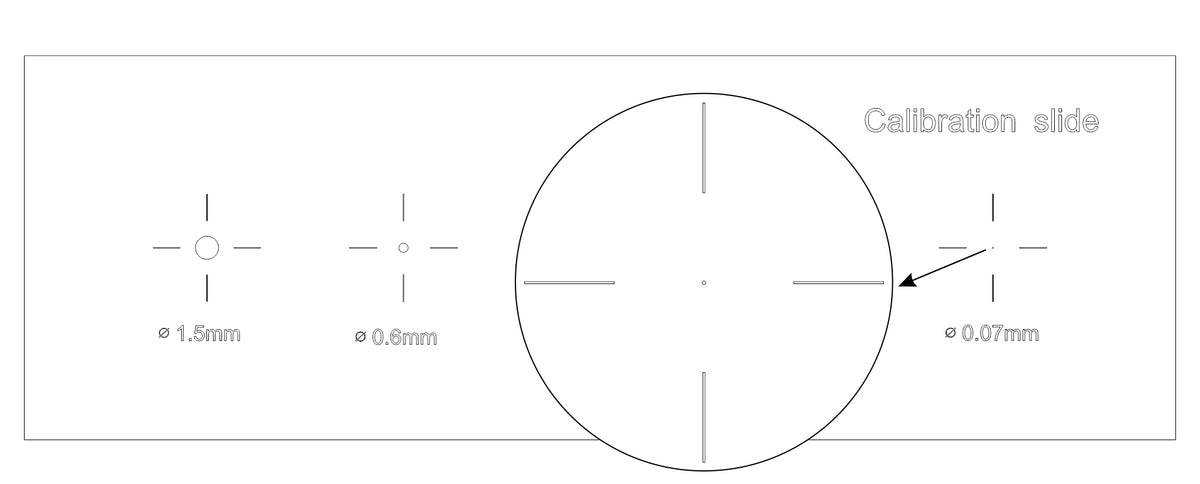 Portaobjetos de calibración MAGUS CS5 (XY0,01/0,07/0,15/0,6/1,5)