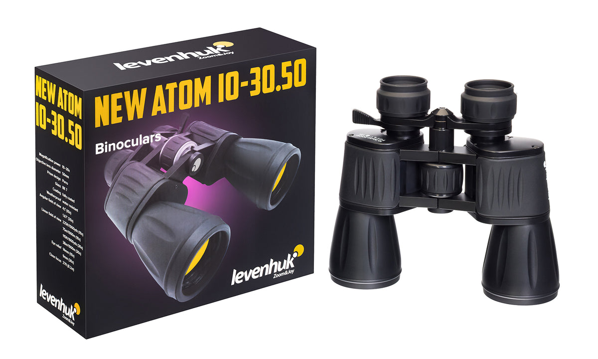 Prismáticos Levenhuk New Atom 10–30x50