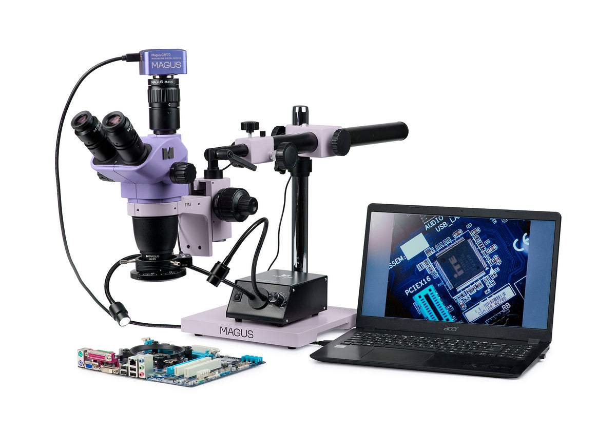 Estereomicroscopio digital MAGUS Stereo D8TR para reparaciones electrónicas