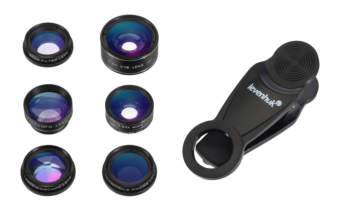 Juego de lentes para teléfono inteligente Levenhuk Lens S7