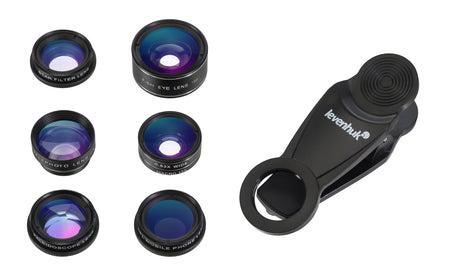 Juego de lentes para teléfono inteligente Levenhuk Lens S7