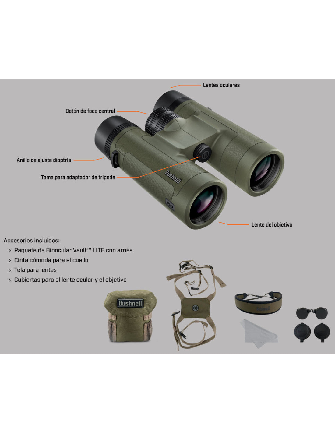 Prismático BUSHNELL R3 - 10x42