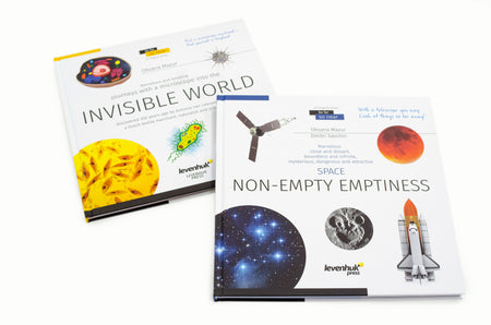 Libro enciclopédico «Space. Microworld.» (Espacio y microcosmos), edición de dos volúmenes. Tapa dura