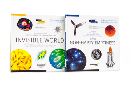 Libro enciclopédico «Space. Microworld.» (Espacio y microcosmos), edición de dos volúmenes. Tapa dura