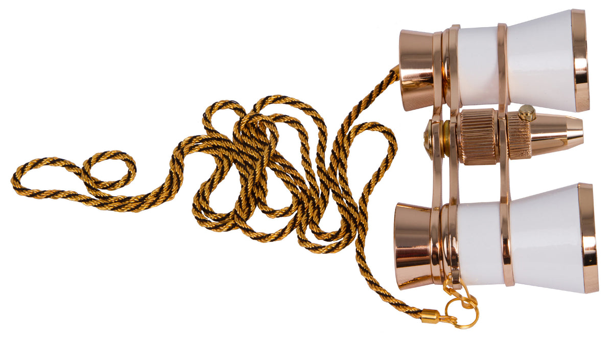 Prismáticos para ópera Levenhuk Broadway 325F (con luz LED y cadena) Blanco