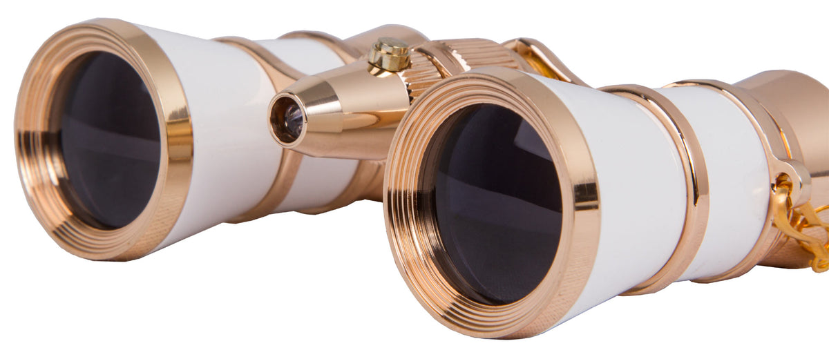 Prismáticos para ópera Levenhuk Broadway 325F (con luz LED y cadena) Blanco