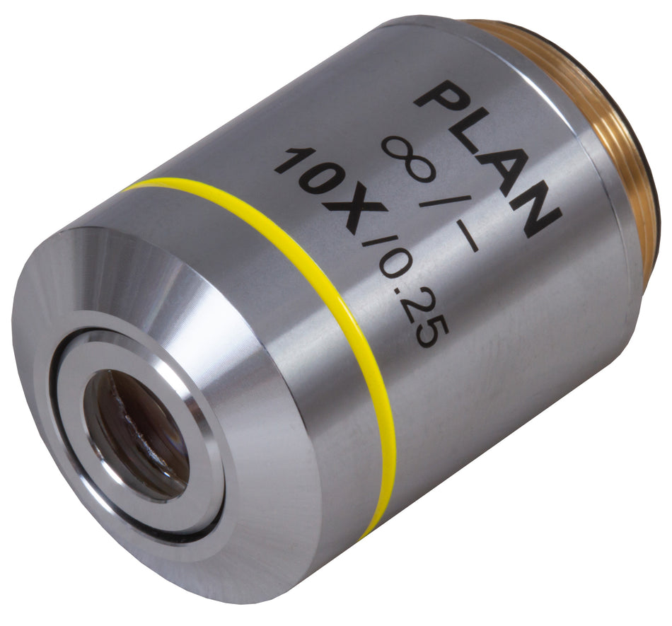 Objetivo plano acromático Levenhuk MED 10x corregido al infinito